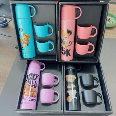 500 ml Stainless Steel Vacuum Flask set with 3 cups